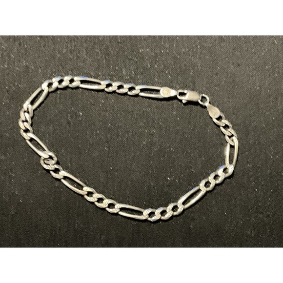 Milor 925 Italy Curb Link Chain 8in Bracelet - Picture 1 of 4